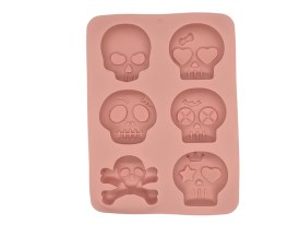 Molde silicona 6 calaveras grandes 